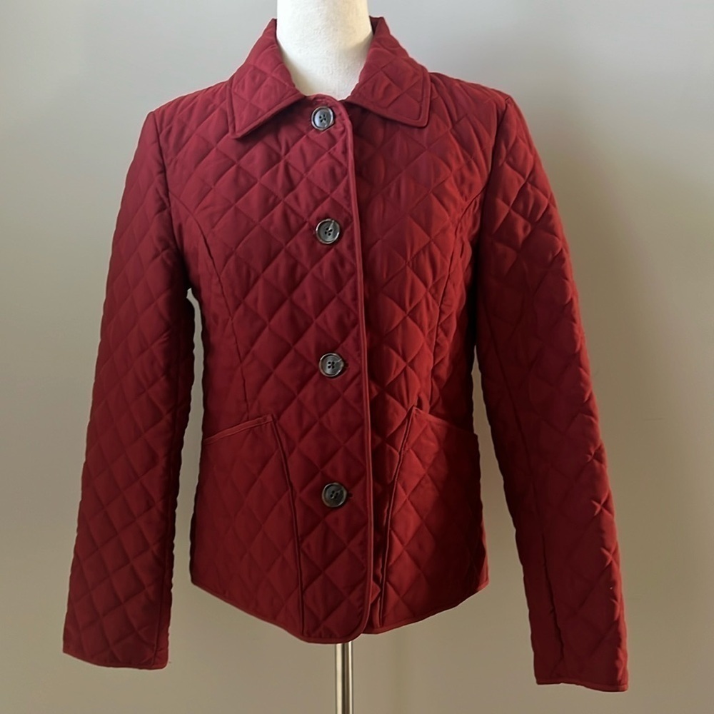 Ann Taylor Quilted Casual Jacket in Rust‎ Size Small